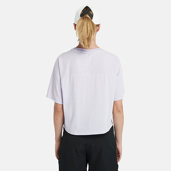 Camiseta en tejido que absorbe la humedad para mujer en morado