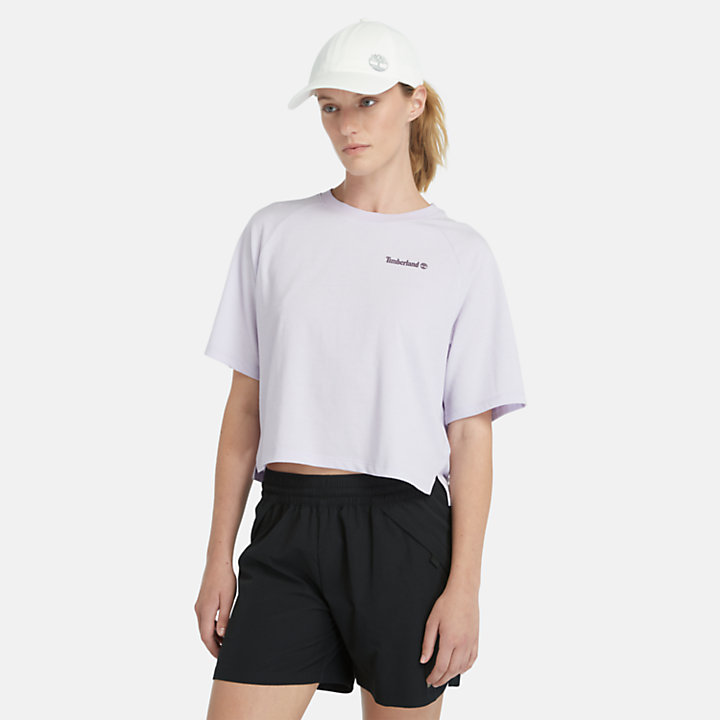 T-shirt évacuant l'humidité pour femme en violet-