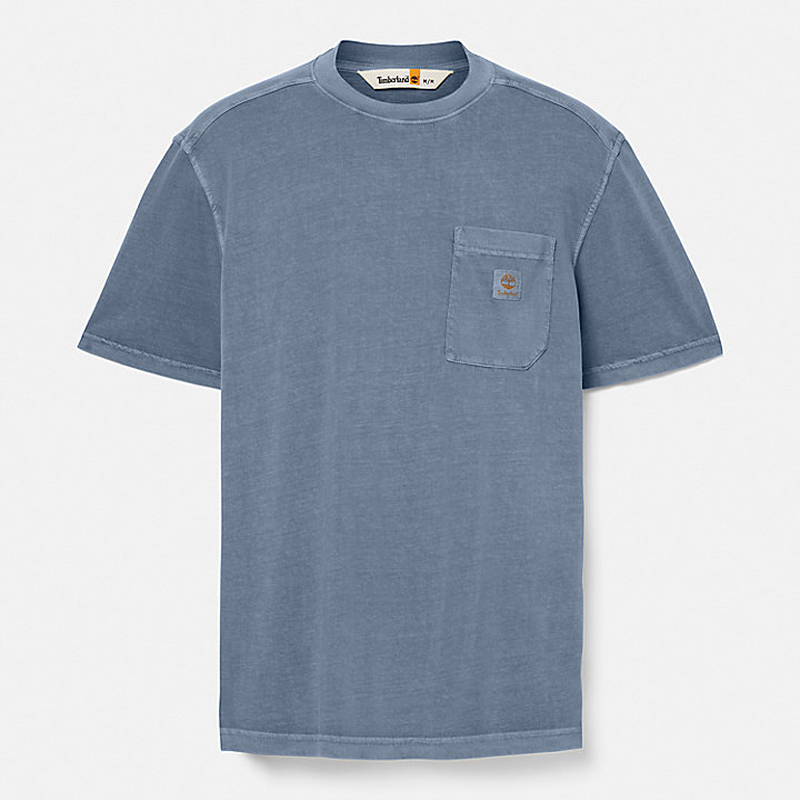 Merrymack River Herren-T-Shirt mit Brusttasche in Blau