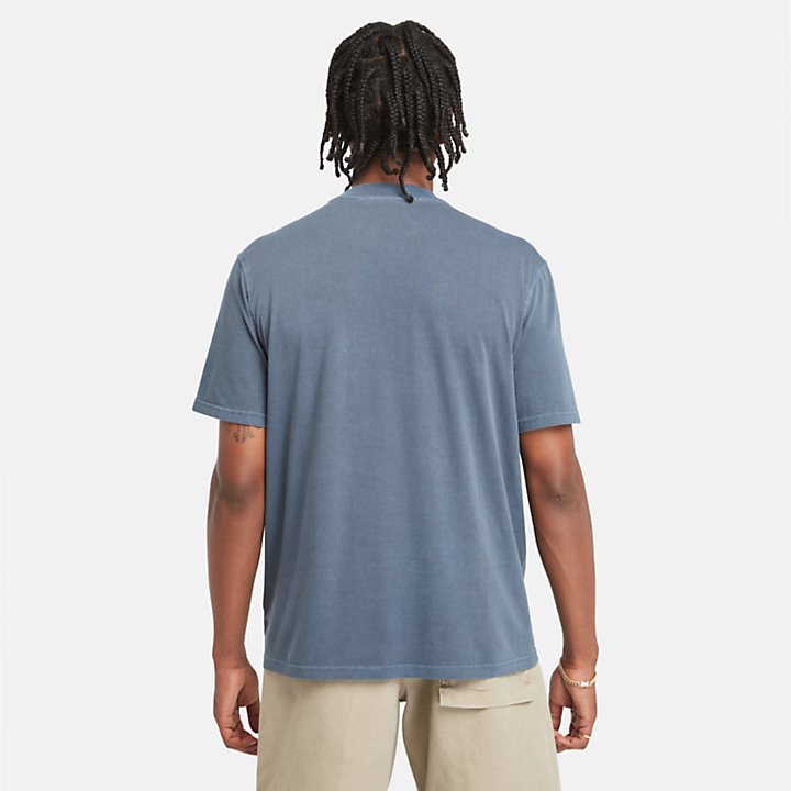 Merrymack River Herren-T-Shirt mit Brusttasche in Blau-