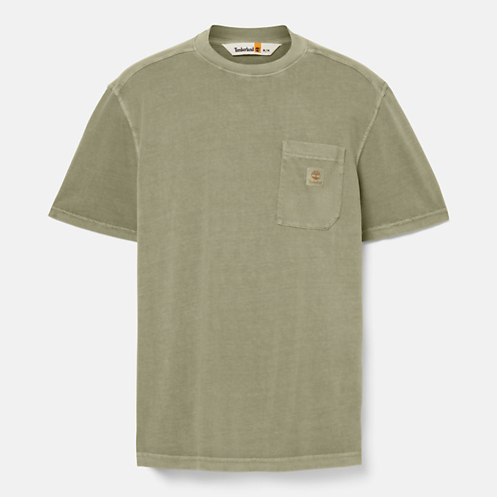 Merrymack River T-Shirt met borstzakje voor heren in groen-