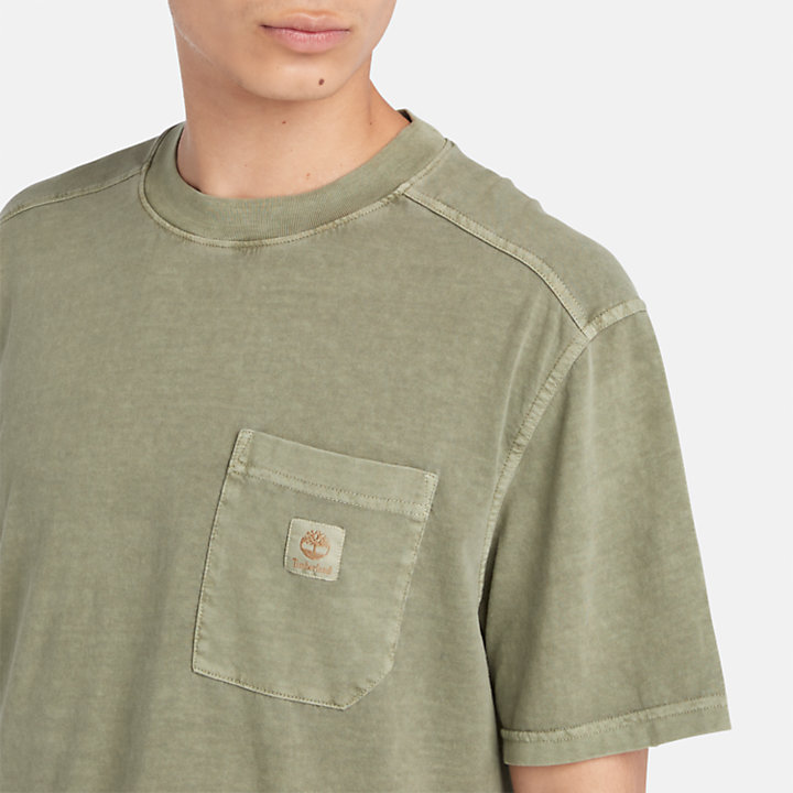 T-shirt com Bolso no Peito Merrymack River para Homem em verde-