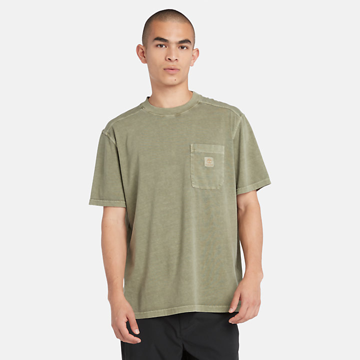 Camiseta con bolsillo en el pecho Merrymack River para hombre en verde-
