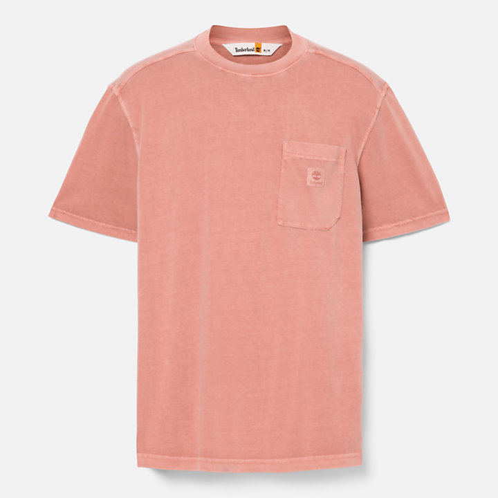 Merrymack River Herren-T-Shirt mit Brusttasche in Pink-