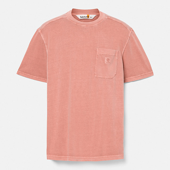 Merrymack River Herren-T-Shirt mit Brusttasche in Pink