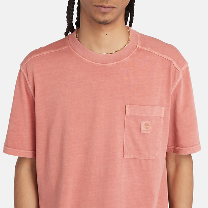 Camiseta con bolsillo en el pecho Merrymack River para hombre en rosa-