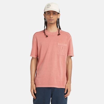 Timberland Merrymack River Chest Pocket T-shirt For Men In Pink Pink