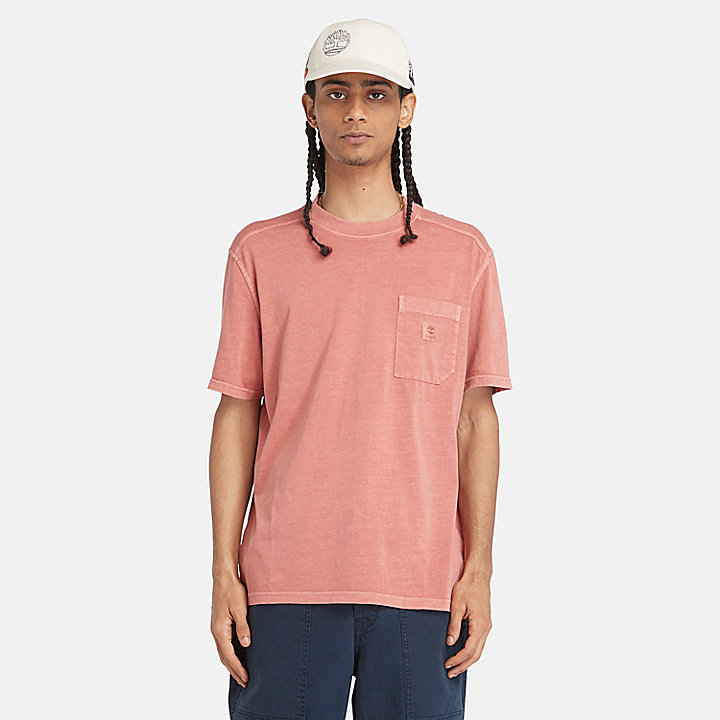 T-shirt com Bolso no Peito Merrymack River para Homem em cor-de-rosa