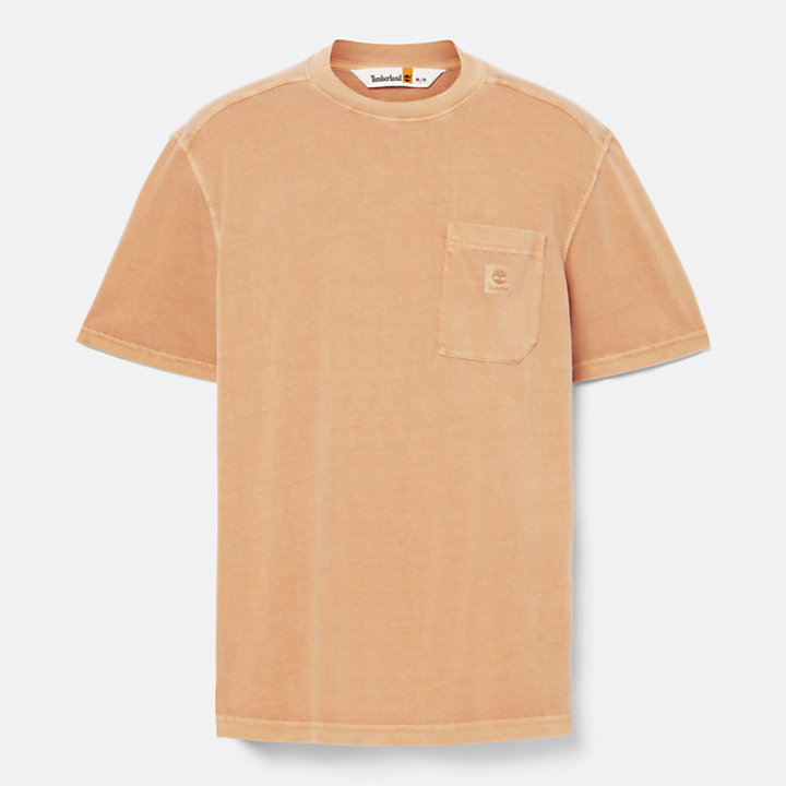 Merrymack River T-Shirt met borstzakje voor heren in donkergeel-