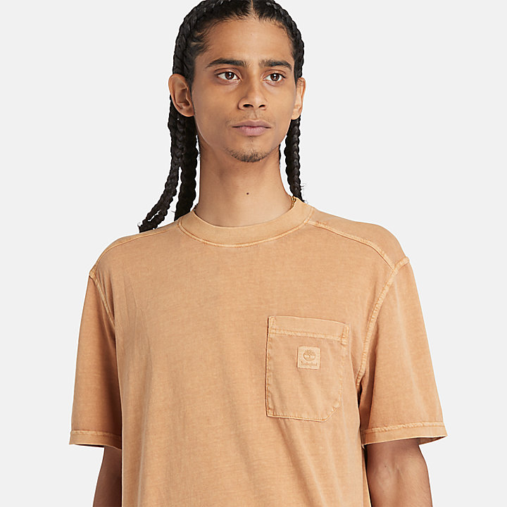 Merrymack River T-Shirt met borstzakje voor heren in donkergeel