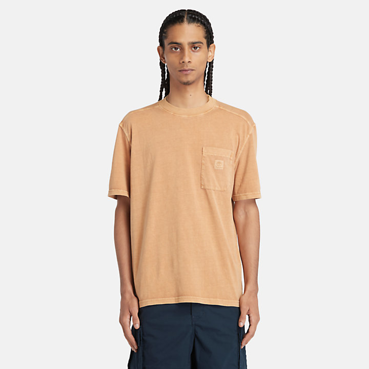 Merrymack River Chest Pocket T-Shirt for Men in Dark Yellow-