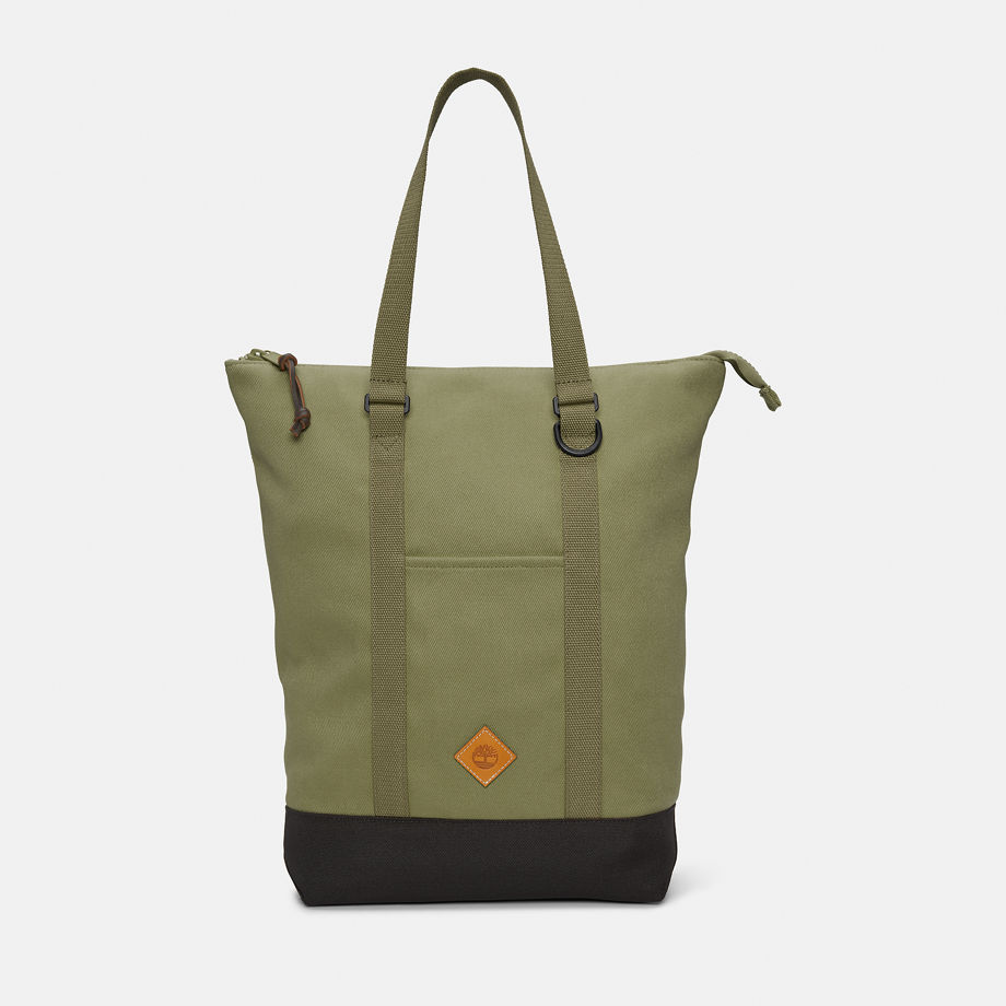 Timberland Canvas And Leather Tote Backpack In Green Green Unisex, Size ONE