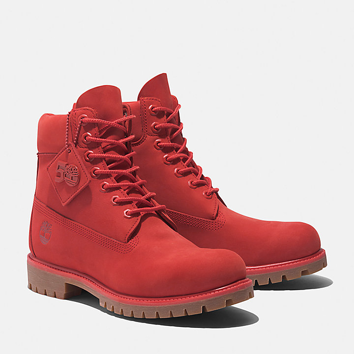 Timberland® 50th Edition Premium 6-Inch Boot imperméables pour homme en rouge