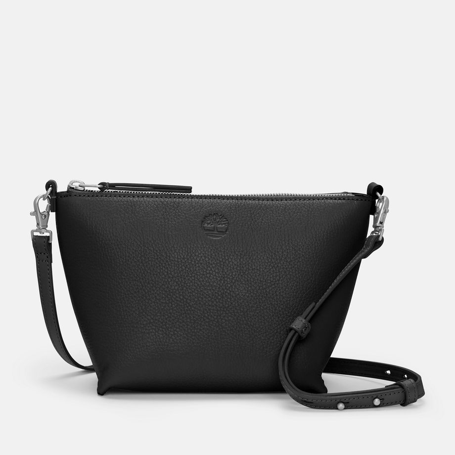 Timberland Tuckerman Leather Crossbody Bag For Women In Black Black, Size ONE