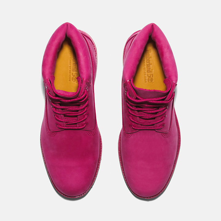 Timberland® 50th Edition Premium 6-Inch Boot imperméables pour homme en rose foncé-