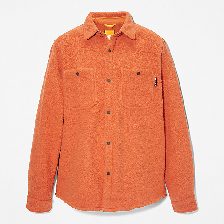 Camisa Larga com Colarinho em Malha Polar Progressive Utility para Homem em laranja