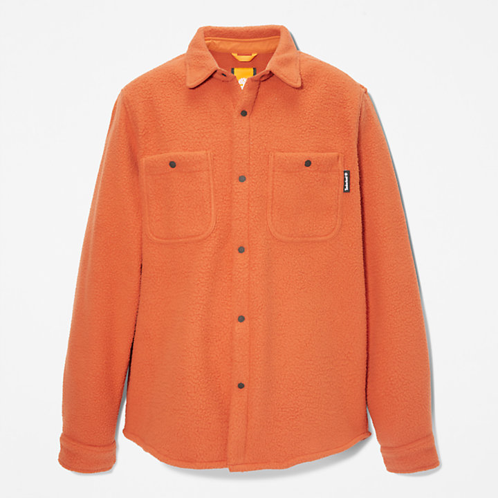 Camisa Larga com Colarinho em Malha Polar Progressive Utility para Homem em laranja-