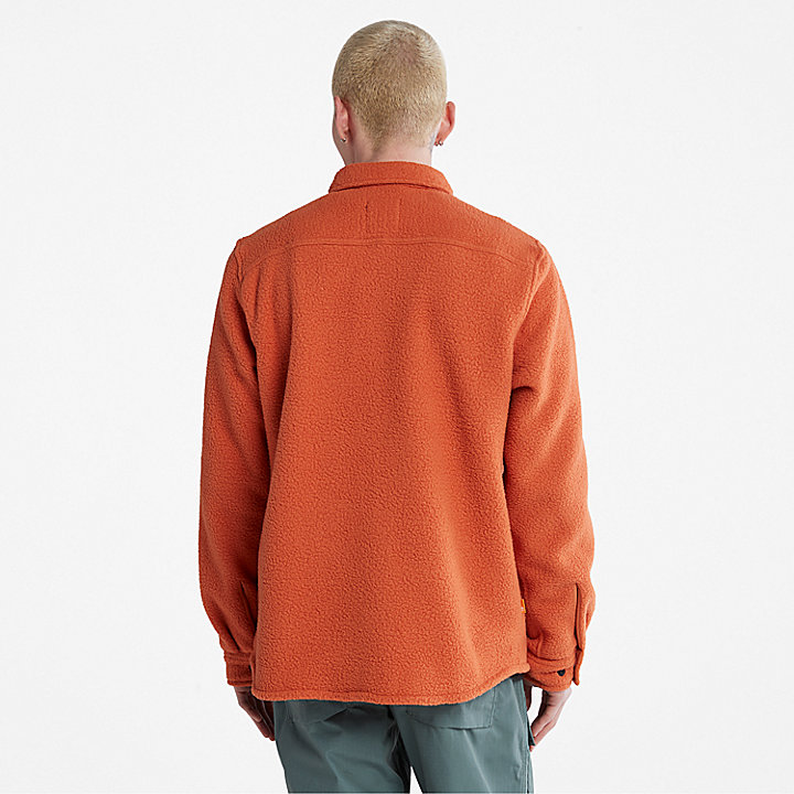Progressive Utility Fleece-collar Overshirt for Men in Orange