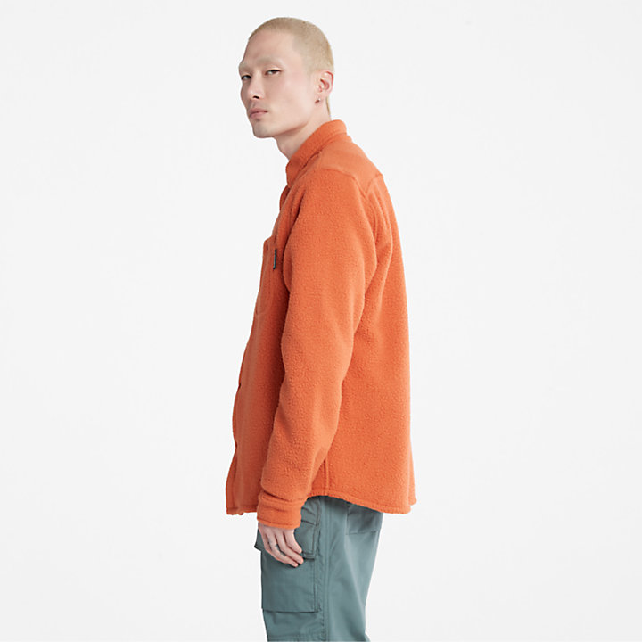 Camisa Larga com Colarinho em Malha Polar Progressive Utility para Homem em laranja-