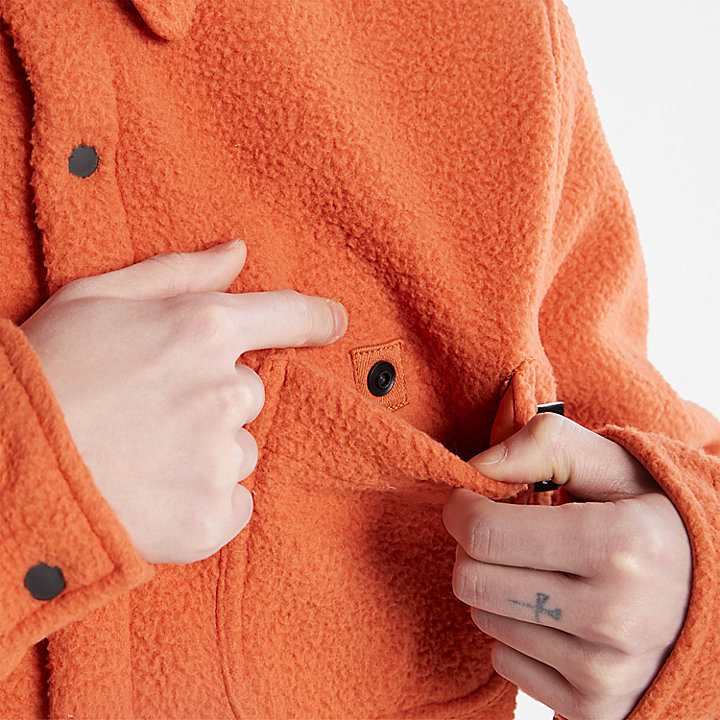 Camisa Larga com Colarinho em Malha Polar Progressive Utility para Homem em laranja
