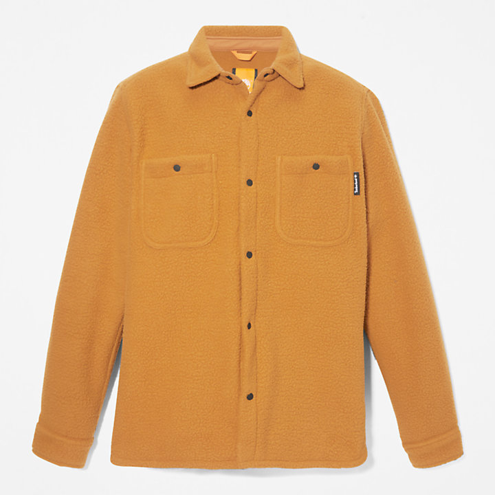 Progressive Utility Fleece-collar Overshirt for Men in Yellow-