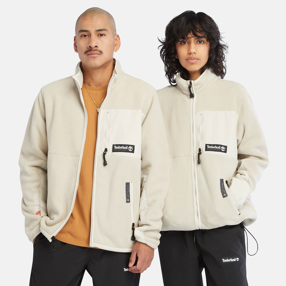 Timberland All Gender Polartec® Fleece Jacket In Grey Light Grey Men, Size XL