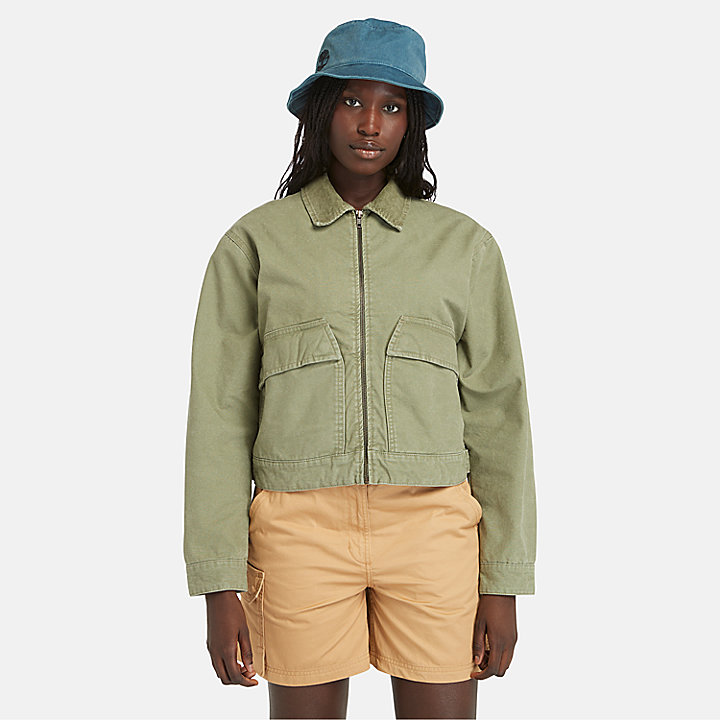 Strafford Washed Canvas Jacket for Women in Green