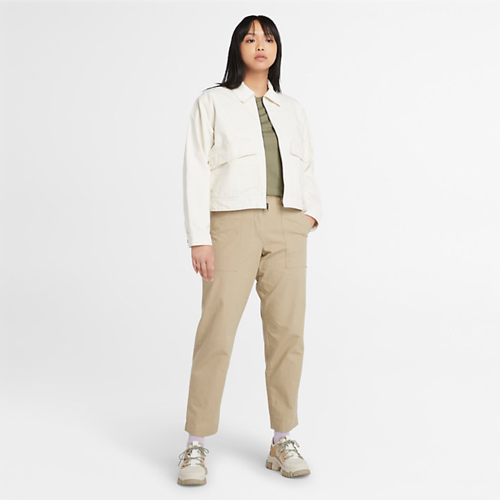 Strafford Washed Canvas Jacket for Women in White-