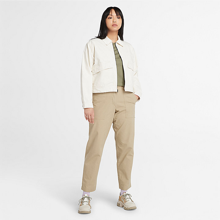 Strafford Washed Canvas Jacket for Women in White