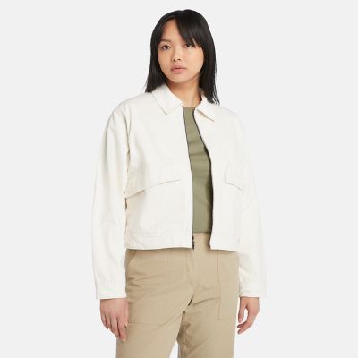 Timberland Strafford Washed Canvas Jacket For Women In White White