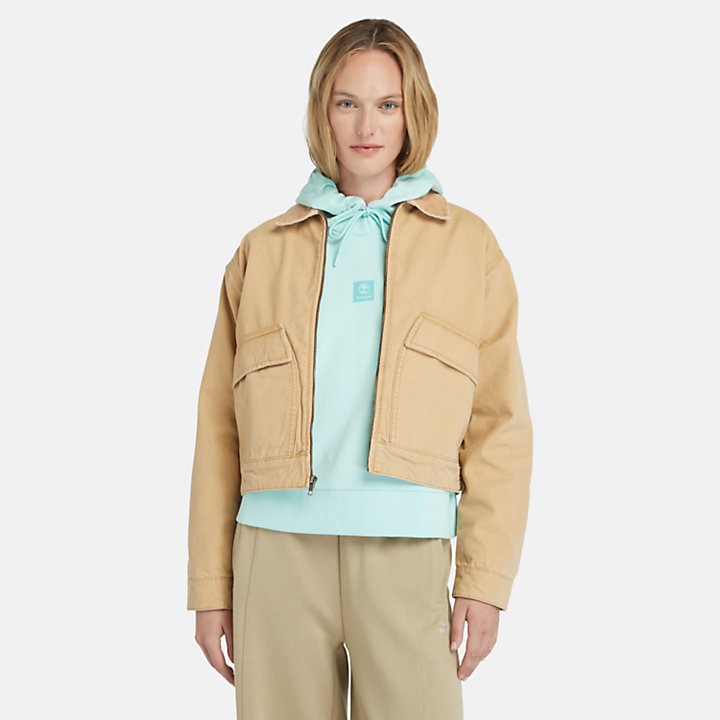 Strafford Washed Canvas Jacket for Women in Beige-