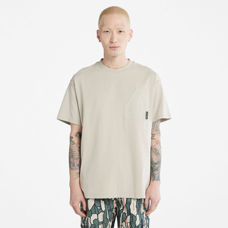 Timberland Progressive Utility Pocket T-shirt For Men In Grey Light Grey, Size M