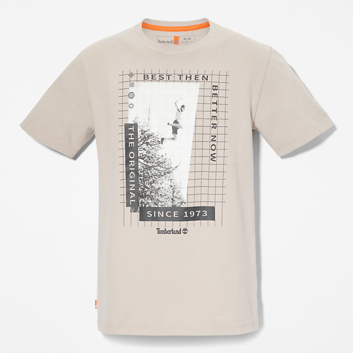 Schweres All Gender T-Shirt mit Grafik vorne in Grau-