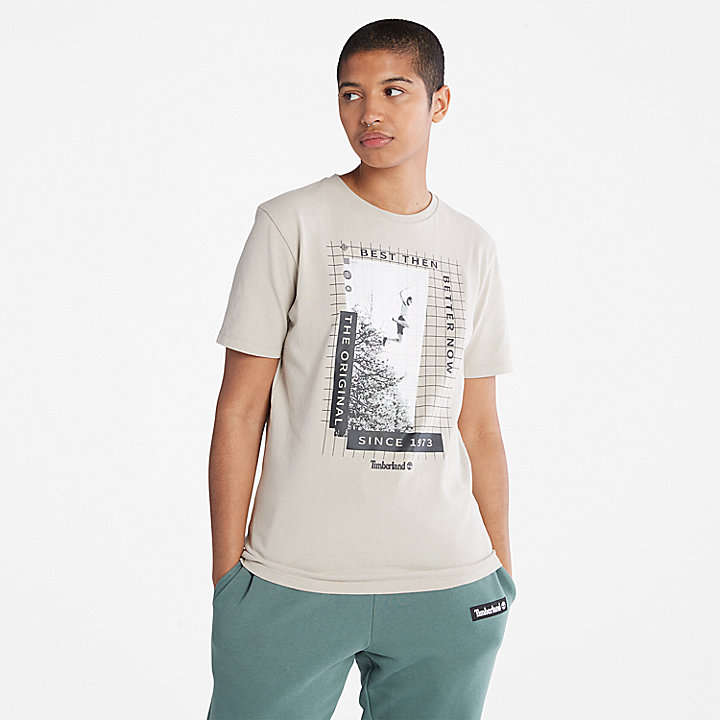 T-shirt épais unisexe avec motif sur le devant en gris