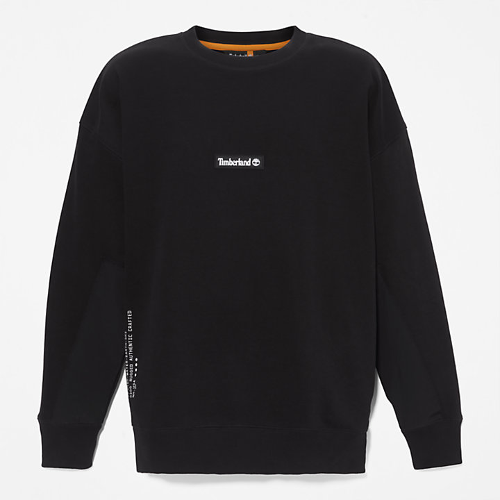 Sweatshirt mit verstärkter Ellenbogenpartie für Herren in Schwarz-