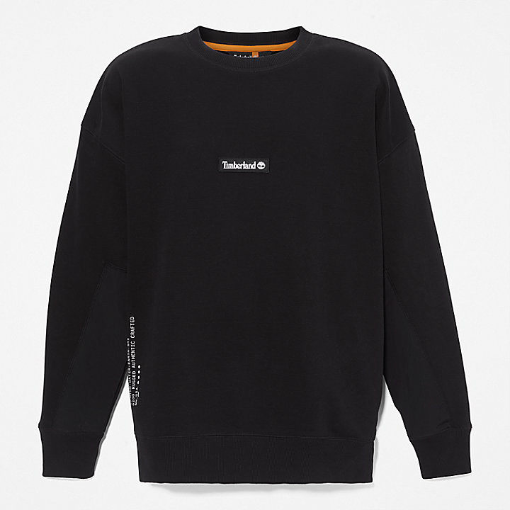 Sweatshirt met verstevigde ellebogen voor heren in zwart