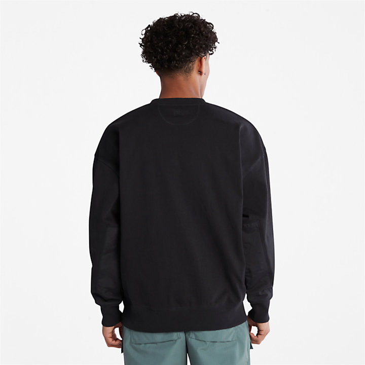 Reinforced-elbow Sweatshirt for Men in Black-