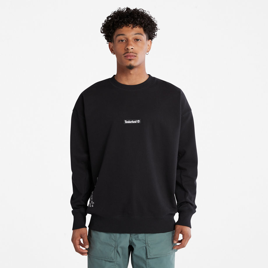 Timberland Reinforced-elbow Sweatshirt For Men In Black Black, Size L
