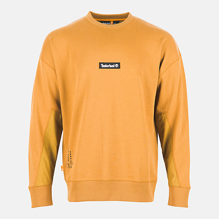 Sweatshirt met verstevigde ellebogen voor heren in geel