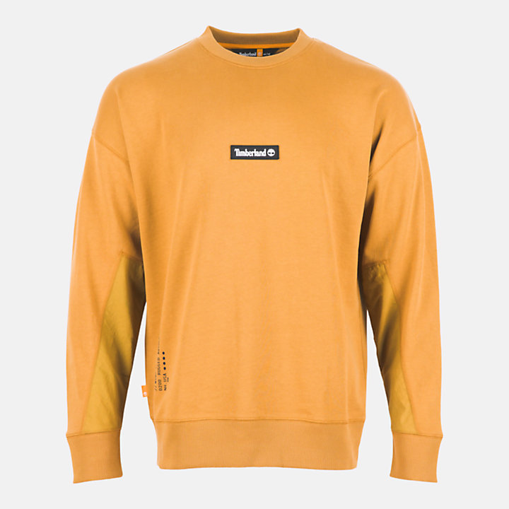 Sweatshirt met verstevigde ellebogen voor heren in geel-