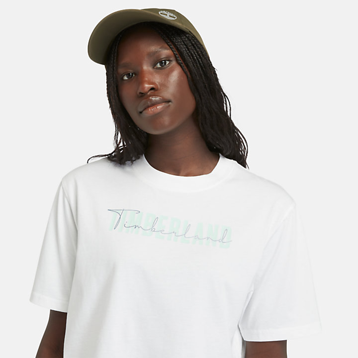 T-shirt Curta para Mulher em branco-