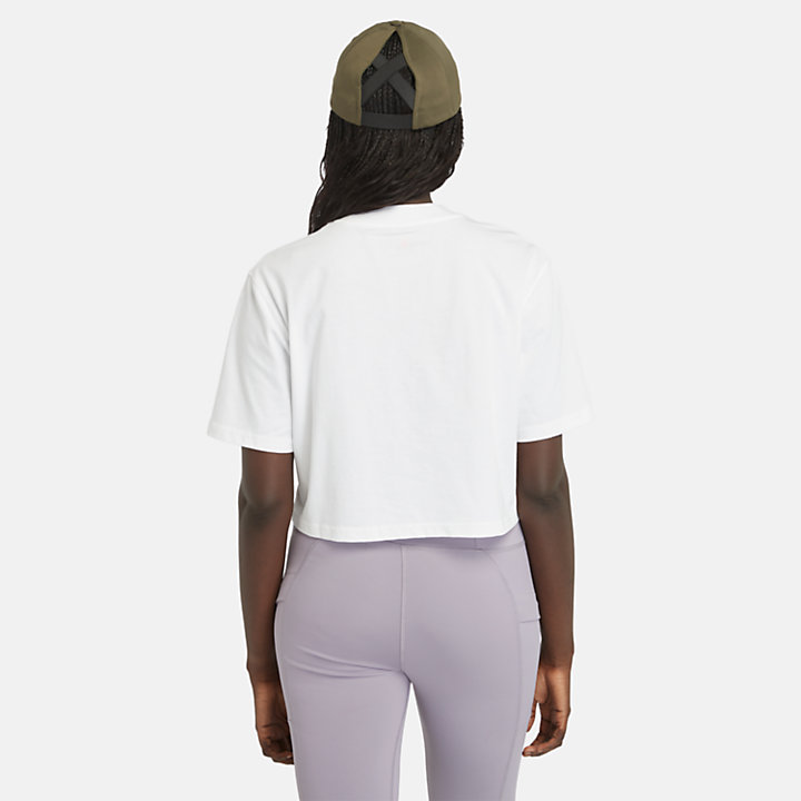 Cropped T-shirt voor dames in Wit-
