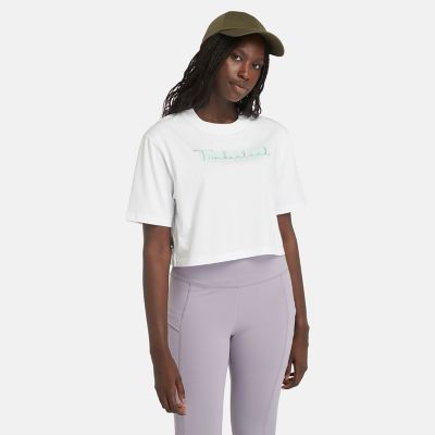 Timberland Kurzes T-shirt Für Damen In Weiß Weiß