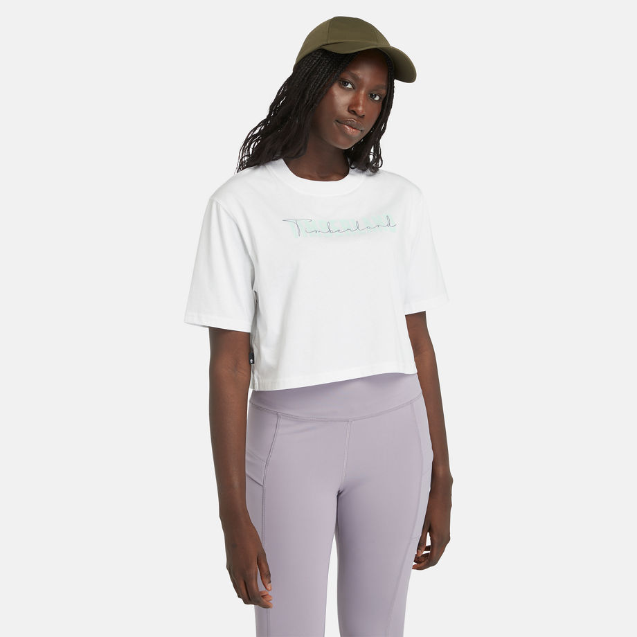 Timberland T-shirt Corta Da Donna In Bianco Bianco
