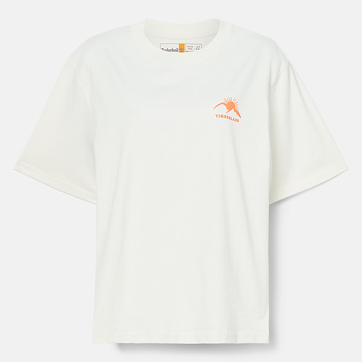 T-shirt à motif Hike Life pour femme en blanc