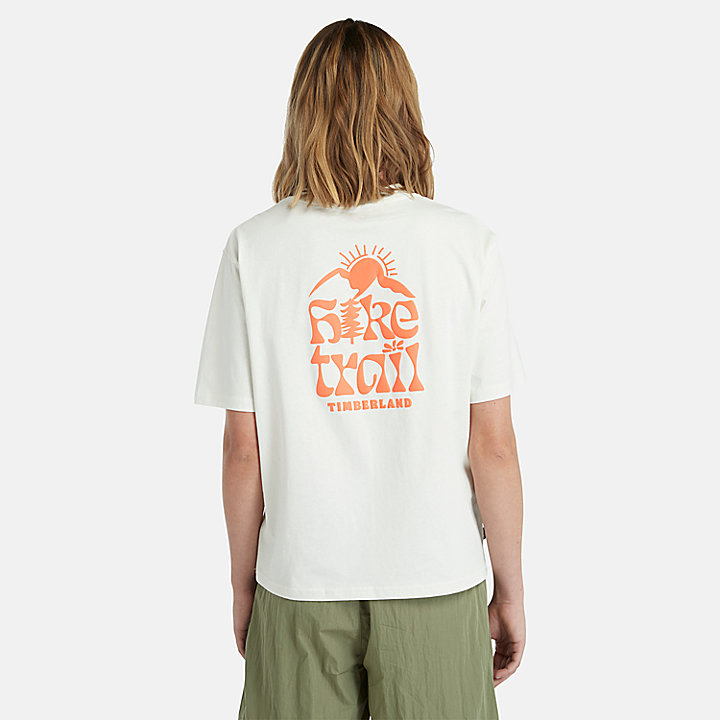 T-shirt à motif Hike Life pour femme en blanc