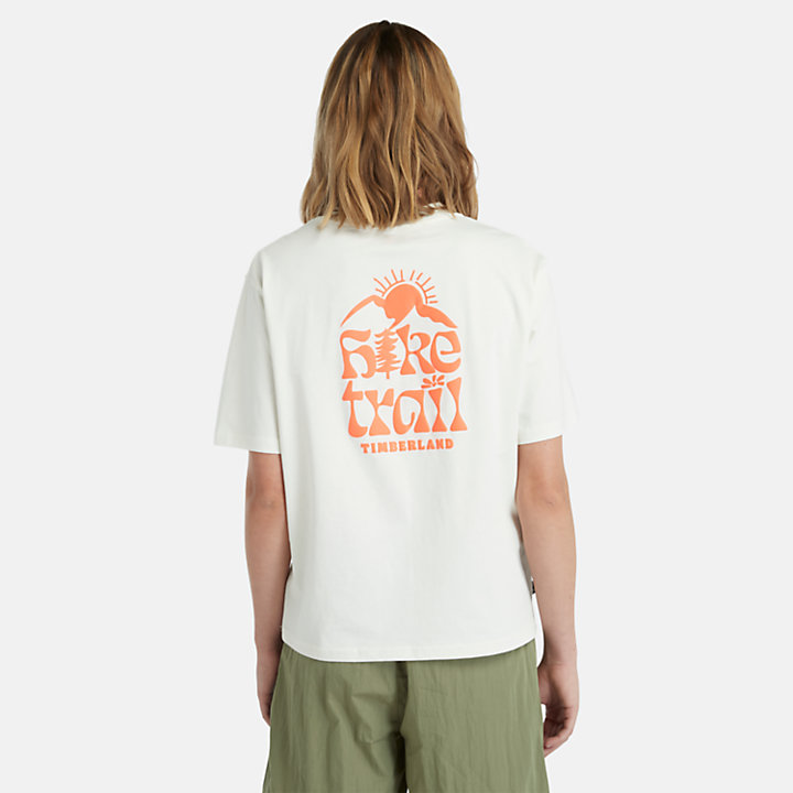 T-shirt à motif Hike Life pour femme en blanc-