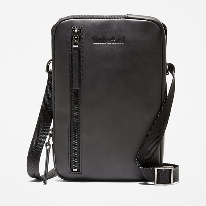 Leather Crossbody Bag in Black-