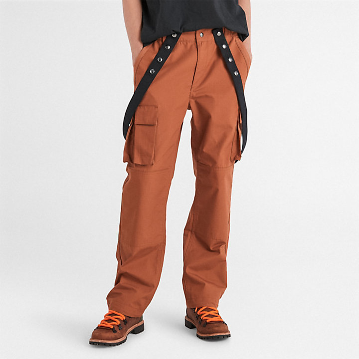 Timberland® x Nina Chanel Abney Suspender Joggers in Brown-