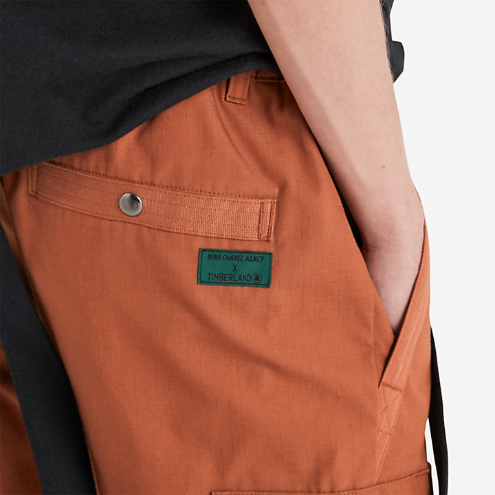 Timberland® x Nina Chanel Abney Suspender Joggers in Brown-